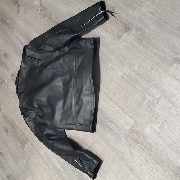 MAS Leather black full zipper jacket men size L - Picture 6 of 8